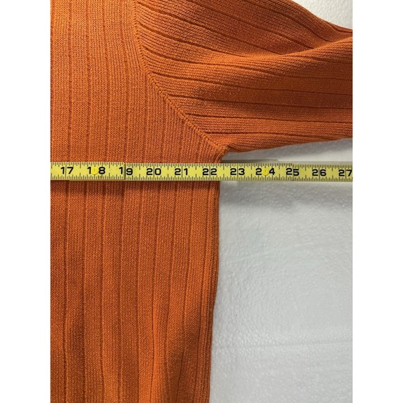 VTG Abercrombie Fitch Sweater Men XL Orange Acrylic Muscle 3D Rib Sweatshirt 90s - Picture 6 of 9